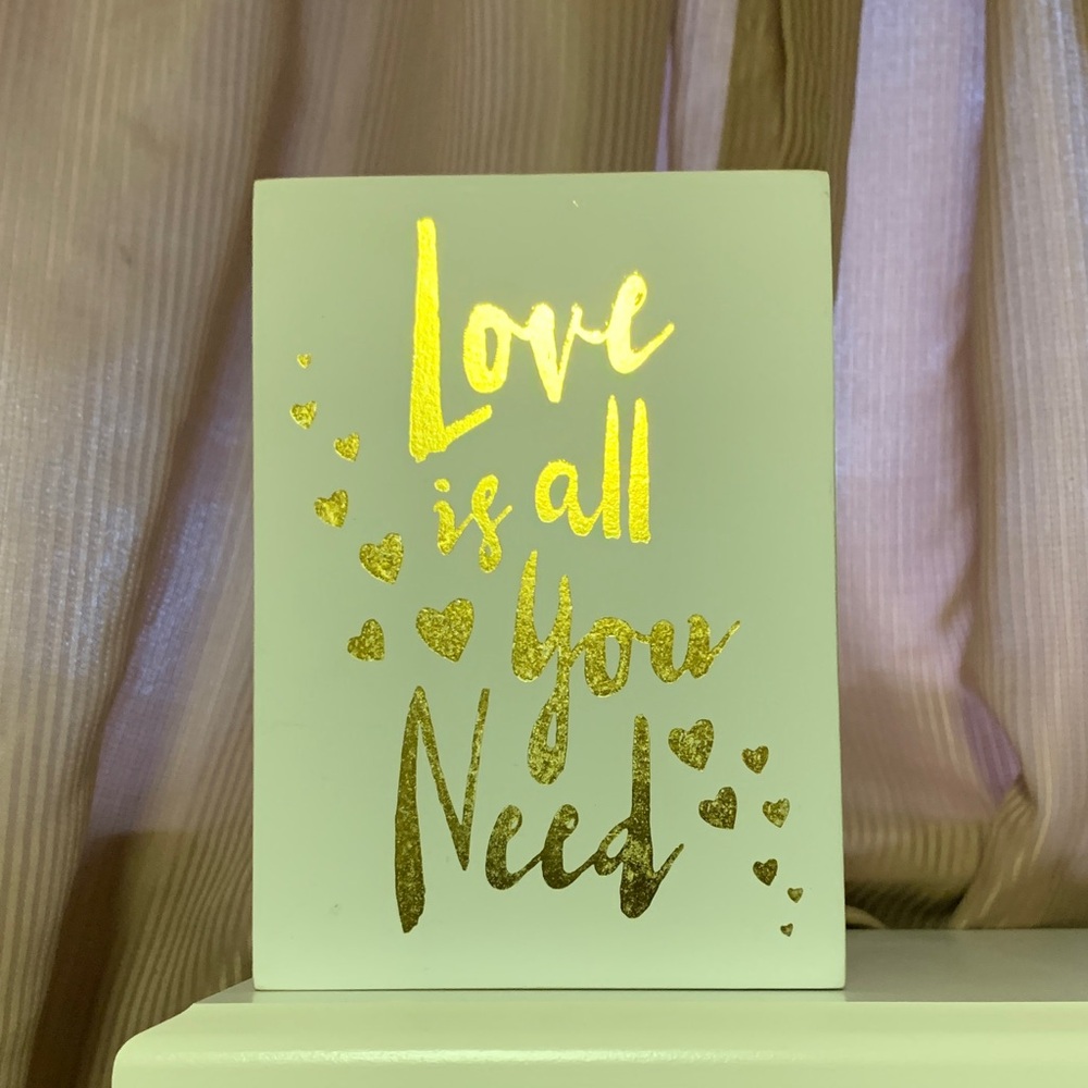 Gold Lettered Love Sign